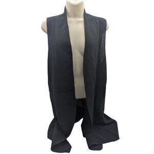 Coldwater Creek Size Small Black Women's Sleeveless Duster Sweater